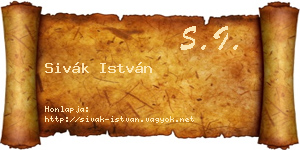 Sivák István névjegykártya