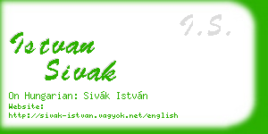 istvan sivak business card
